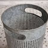 Vintage set of perforated metal waste bins