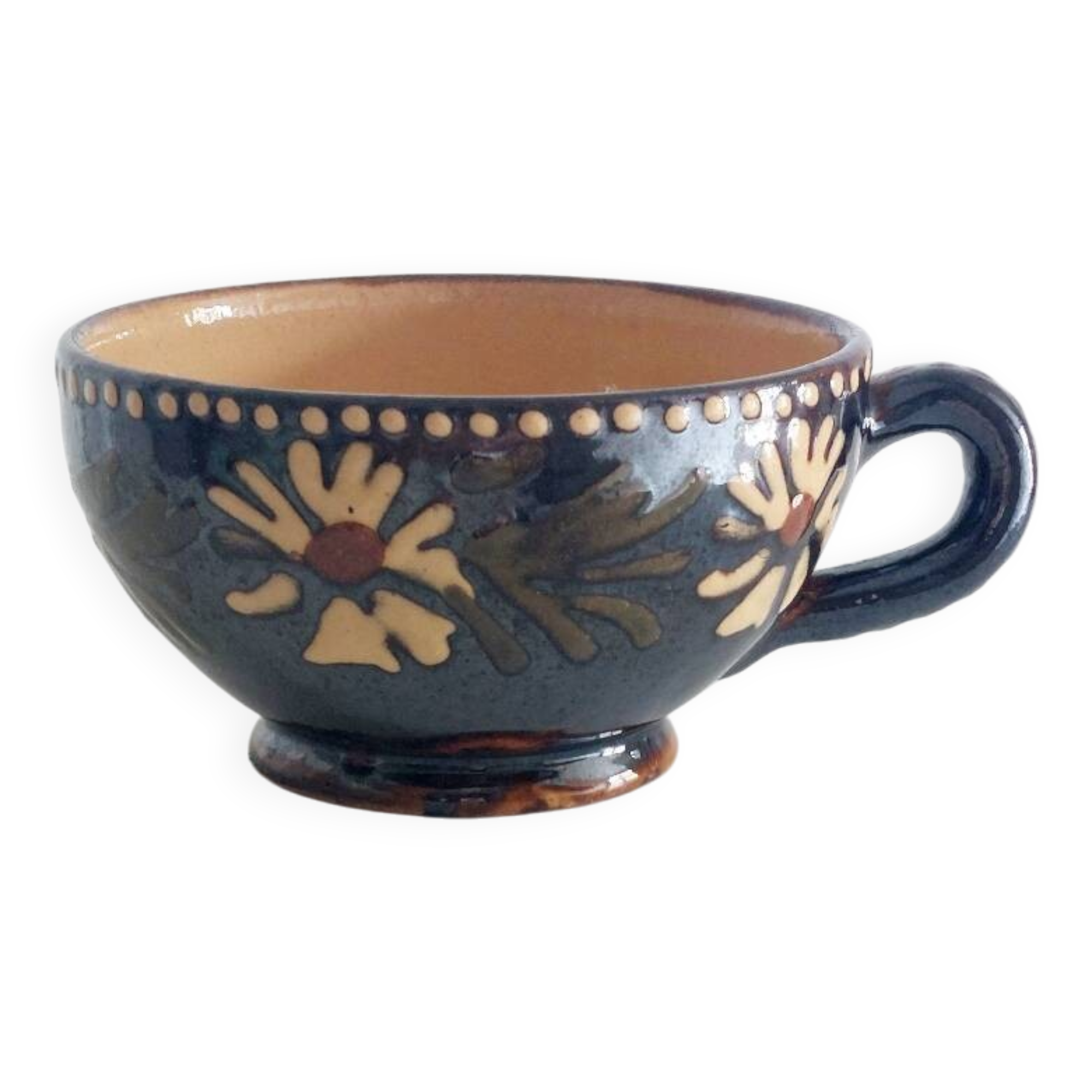 Antique Alsatian pottery cup
