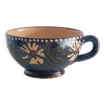 Antique Alsatian pottery cup
