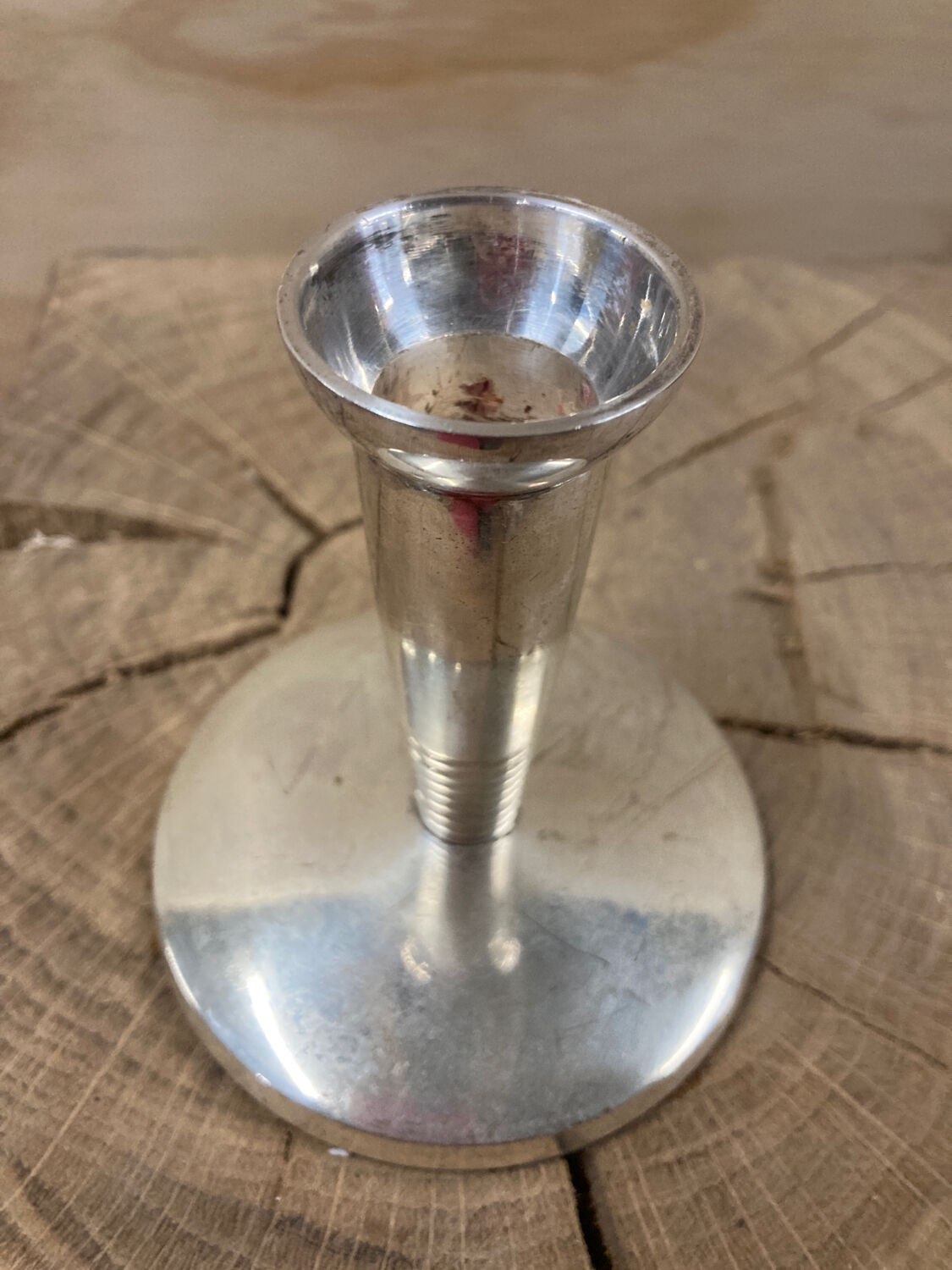 Silver metal candle holder 1930