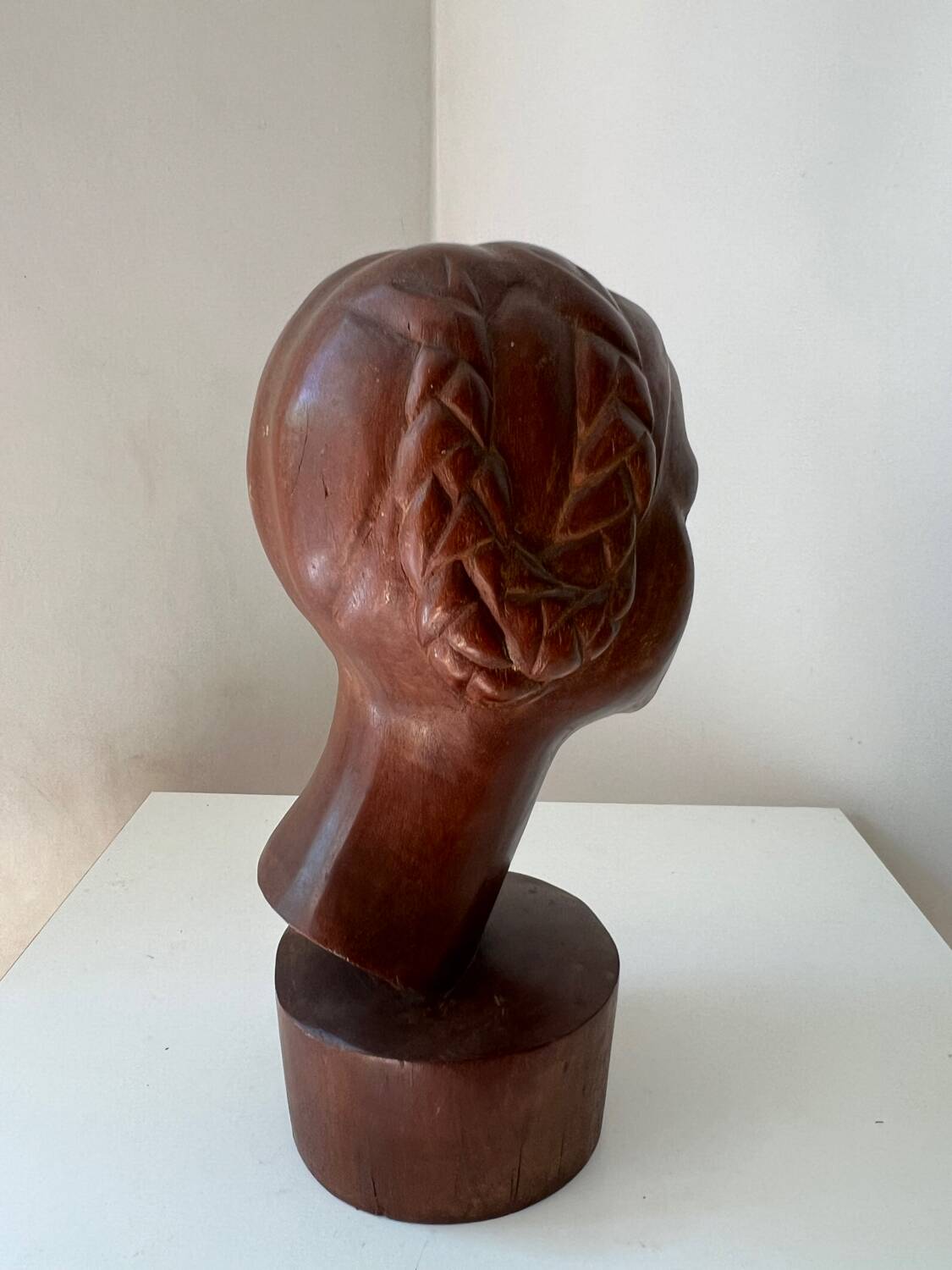 Art Deco bust of a young African woman, 1930s, wood