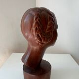 Art Deco bust of a young African woman, 1930s, wood