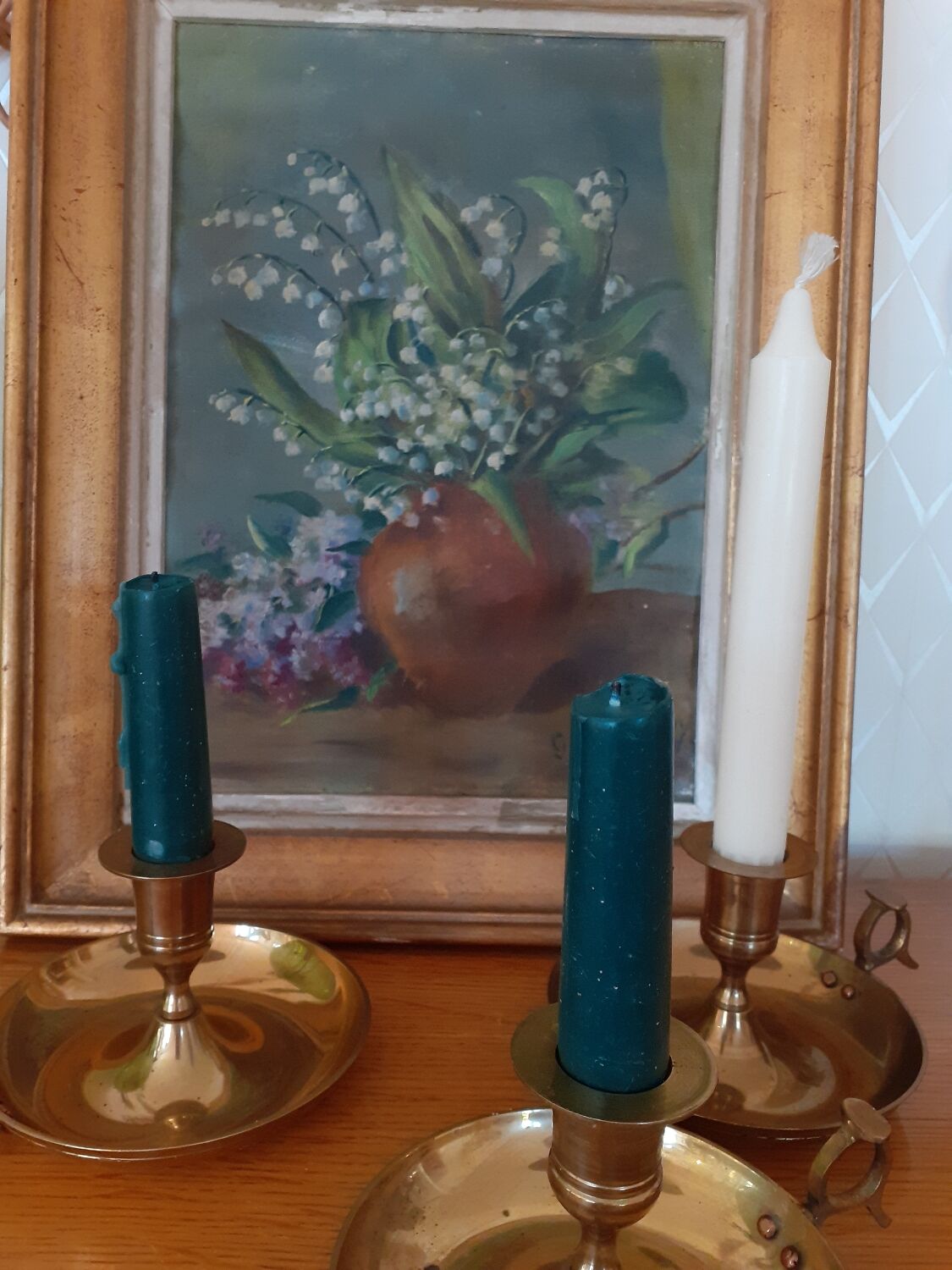 Lot de 3 bougeoirs en laiton