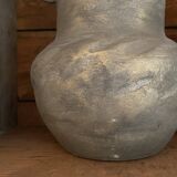 Golden brown terracotta vase with handles