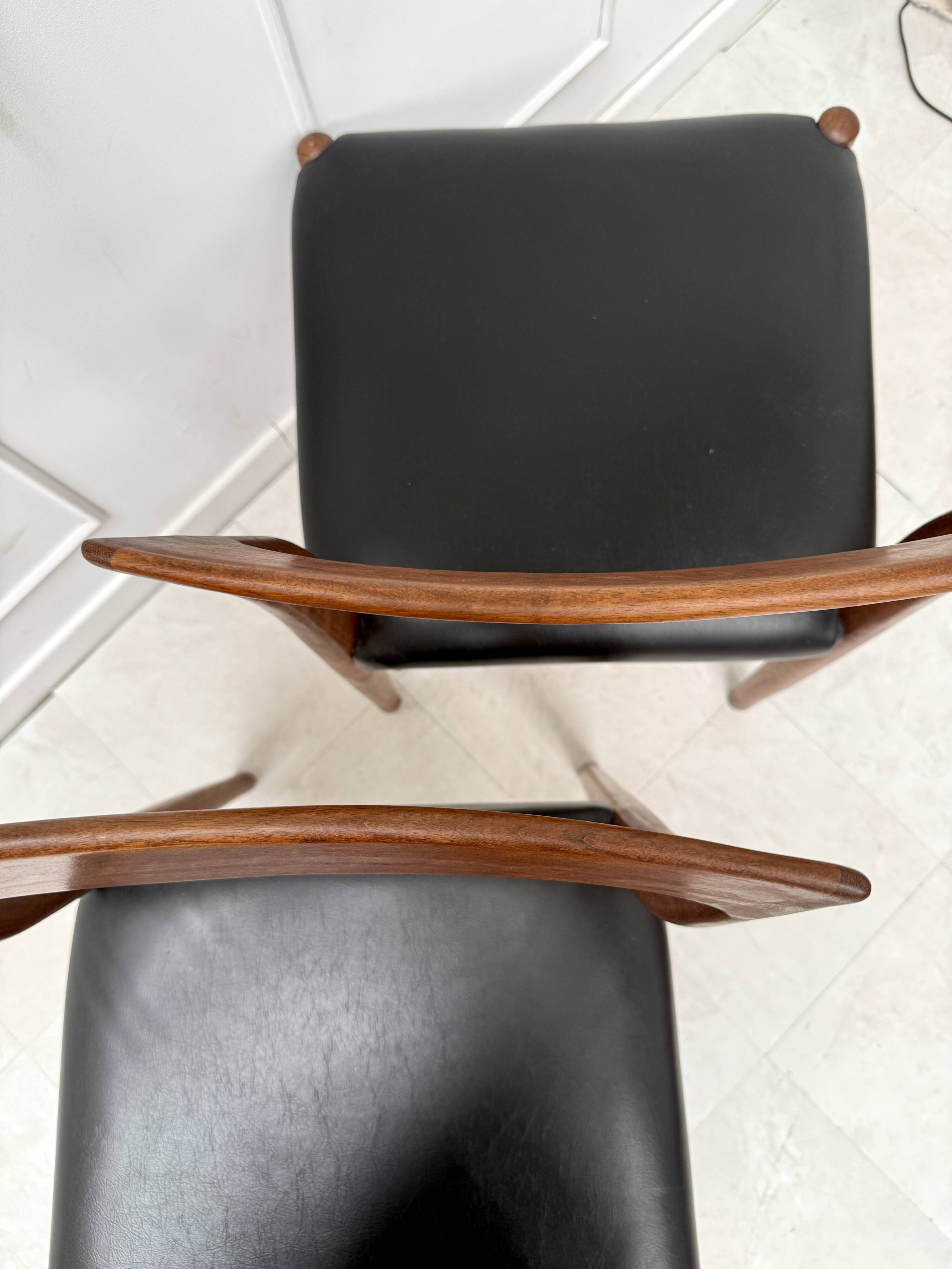 Set of 5 Danish teak chairs
