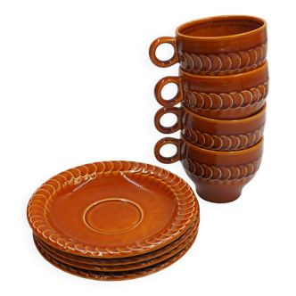 4 Pagnossin cups and saucers