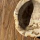 Round beige petrified wood bowl D21- 3780