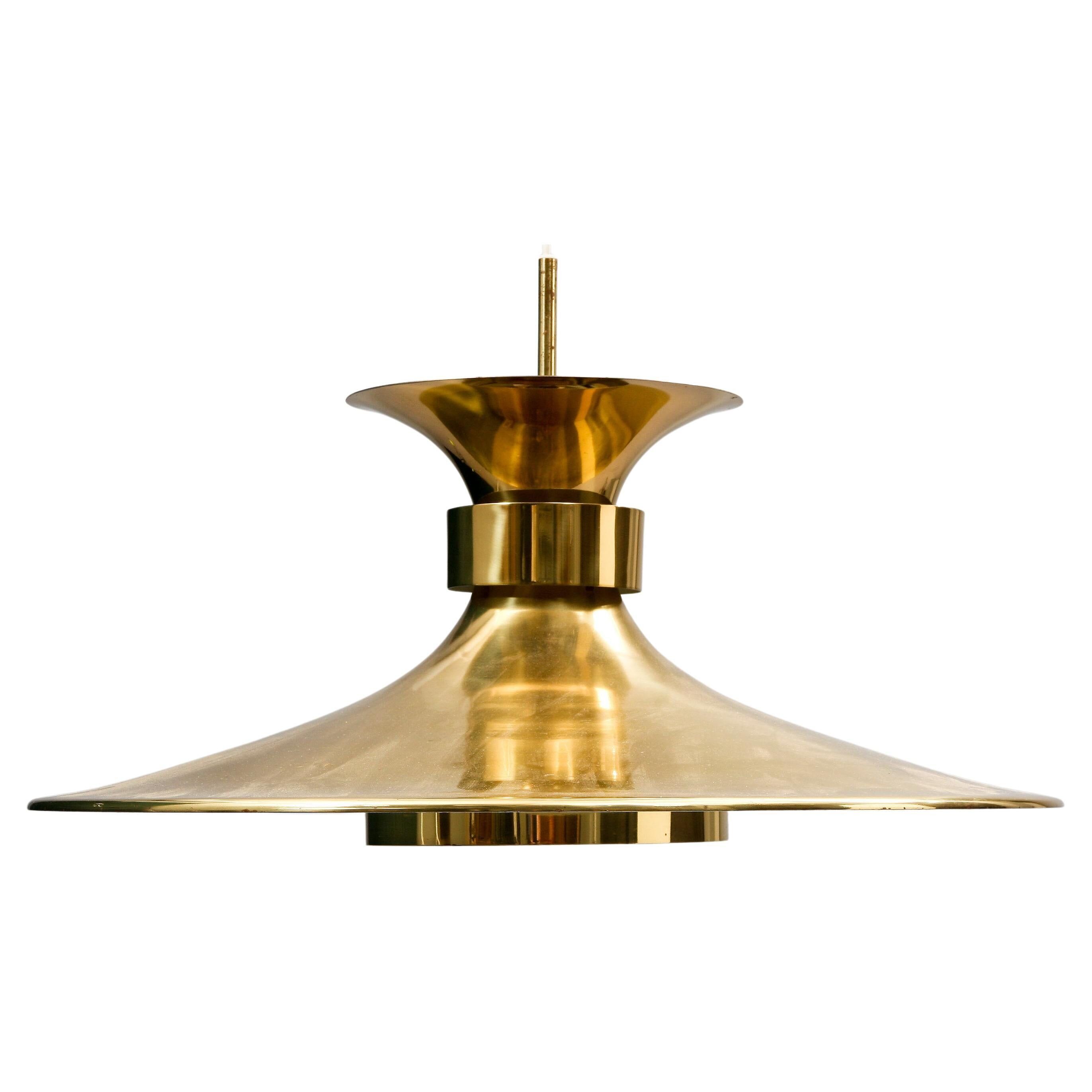 Grande lampe à suspension Boras en laiton de Borens, Suède, 1960