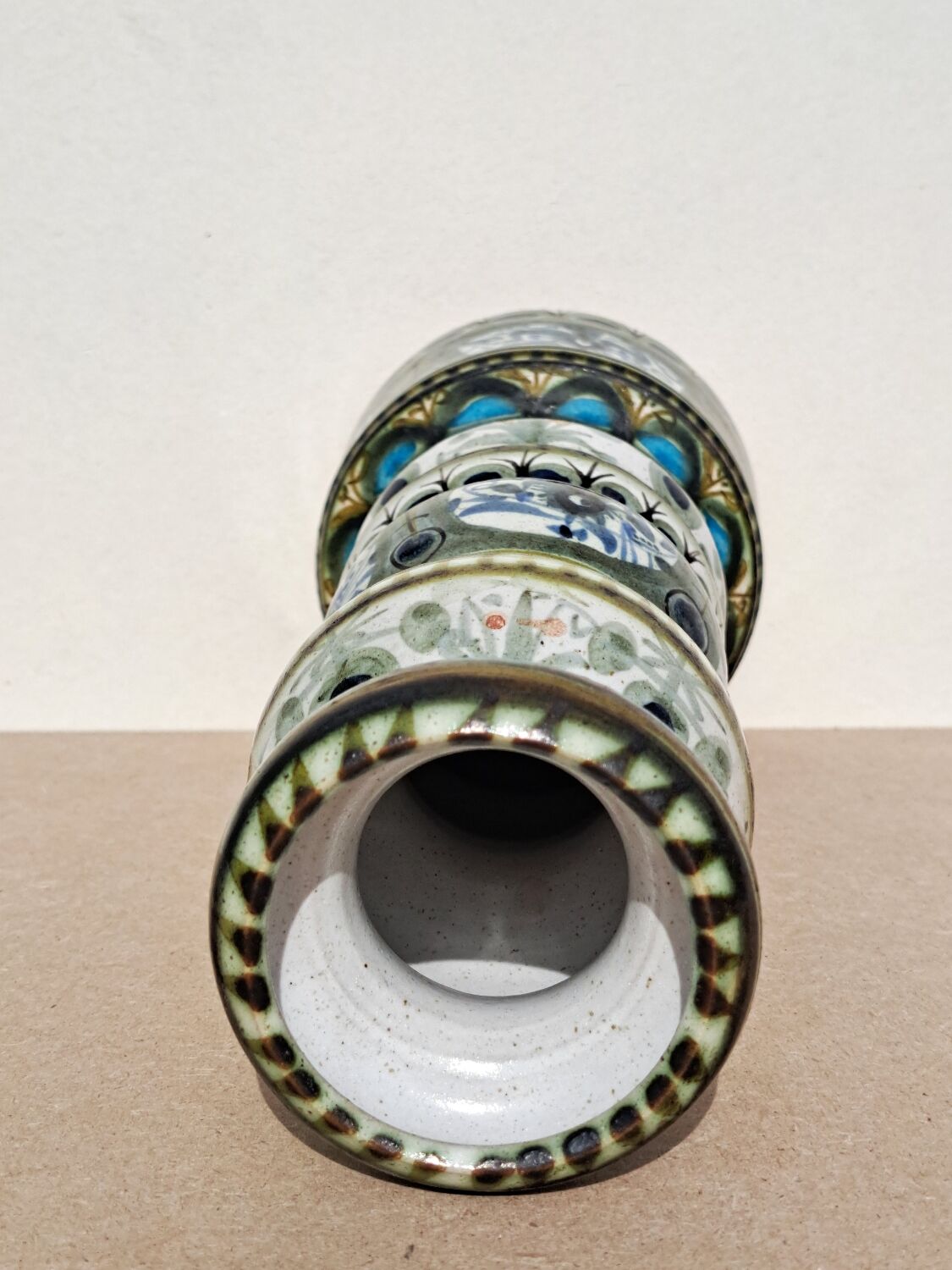 Keraluc sandstone candle holder 70s signed