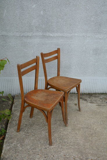 Pair of Baumann bistro chairs