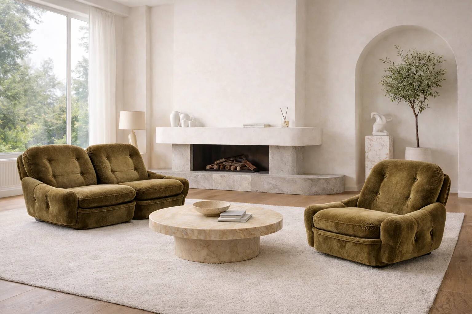 Modular three-piece sofa set 'Orchidée' designed by Michel Cadestin for Airborne.