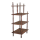 Napoleon III spool shelf, floor-standing shelf with brass tips.
