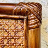 Vintage mirror, bamboo, cane and rattan, circa 1960's