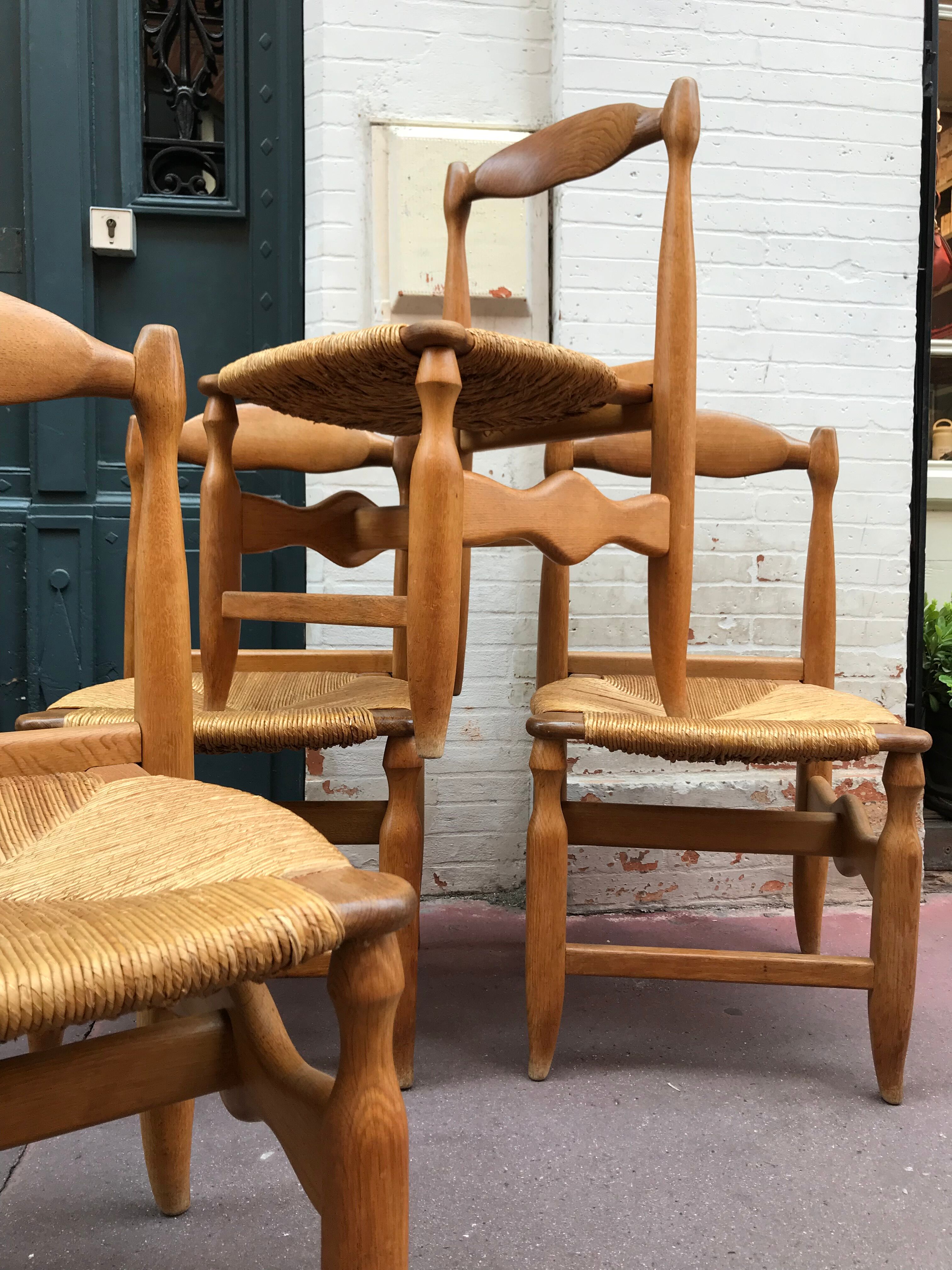 4 chairs by Guillerme & Chambron 1960