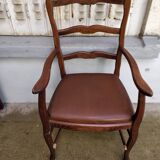 Chaise fauteuil en cuir