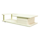 White High Gloss Free Form Italian Design Coffee Table w. Brass Accents 70s