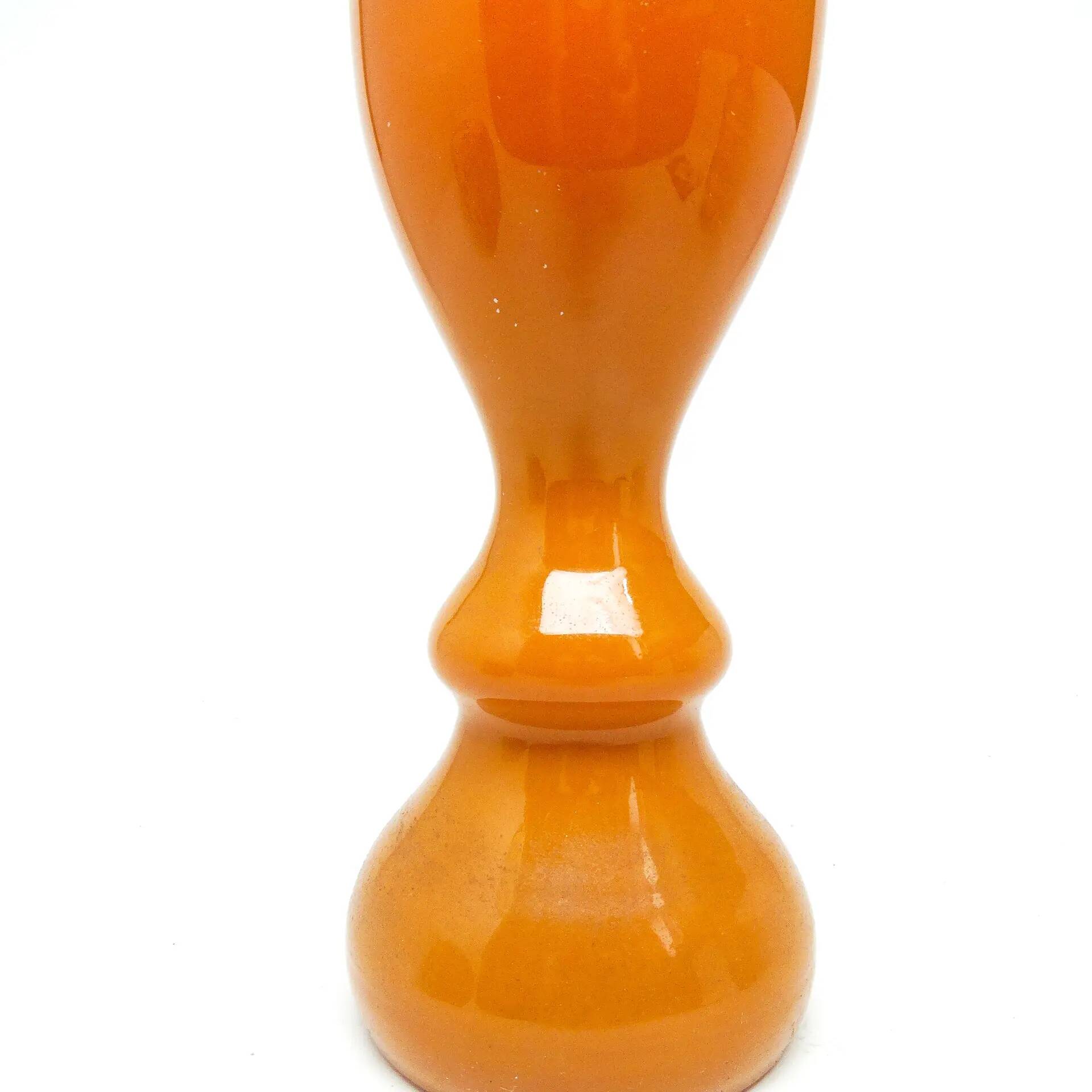 Angel vase, modernism, orange glass, designed by S. Sadowski, Poland, 1970s