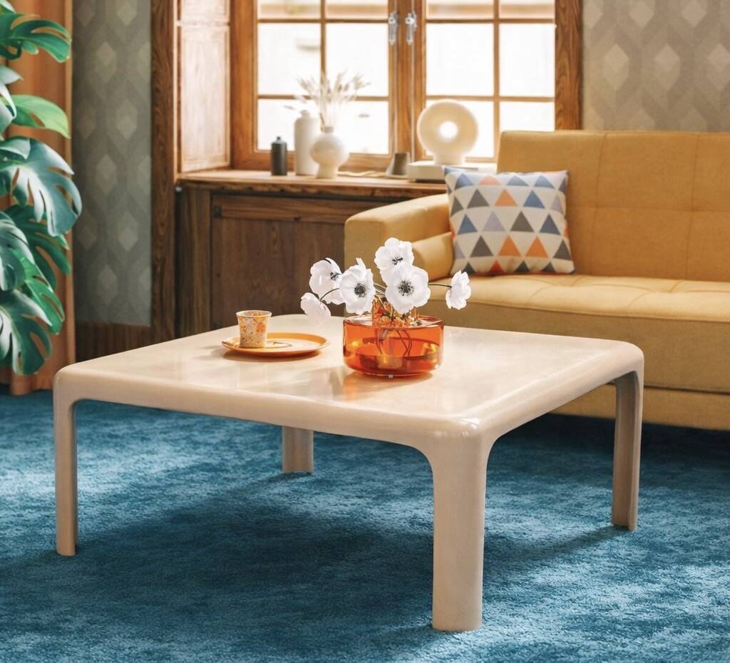 Artemide Giano coffee table 70x70 cm – ABS Space Age – Italian design 1970s