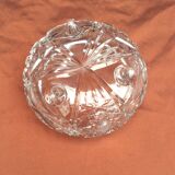 Empty vintage round crystal pocket size: height -16cm- diameter -18cm-
