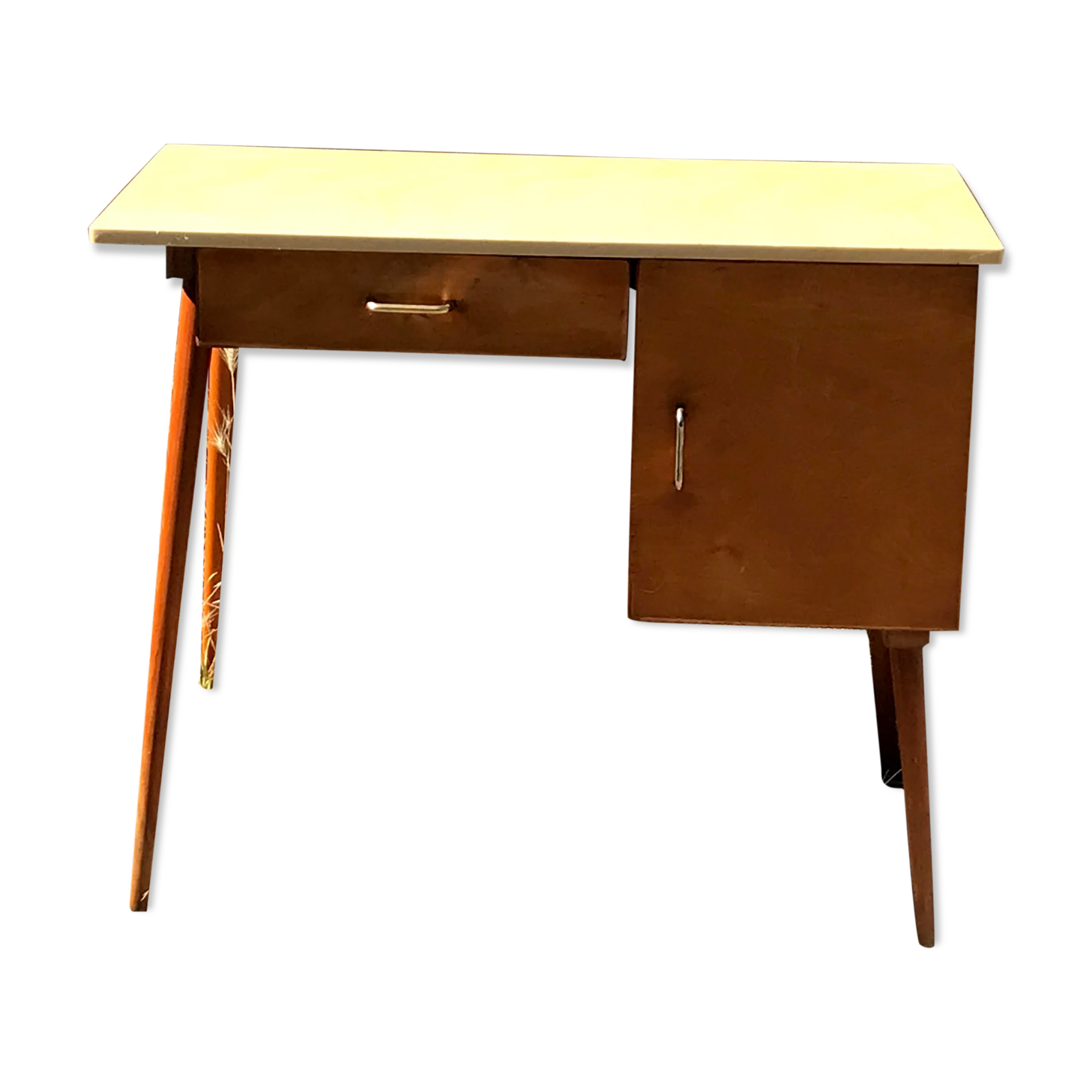 Bureau en bois plateau formica des années 60