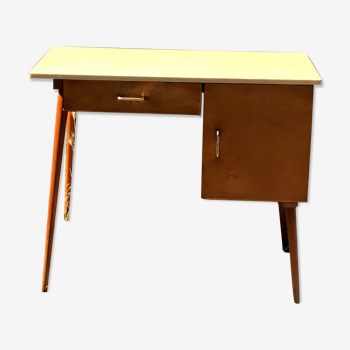 Bureau en bois plateau formica des années 60