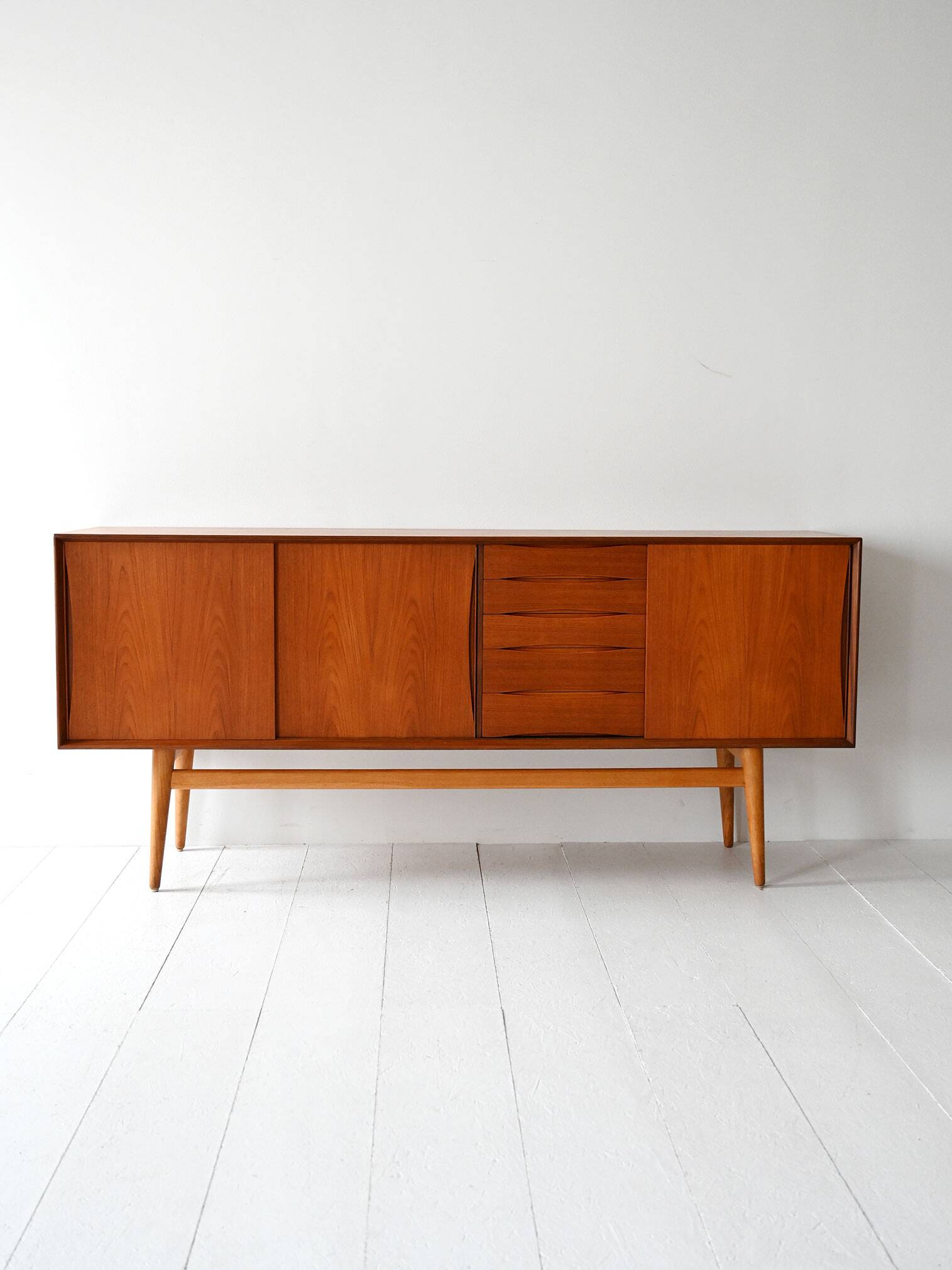 Vintage Scandinavian Teak Sideboard with Drawers