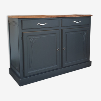 Black solid wood sideboard