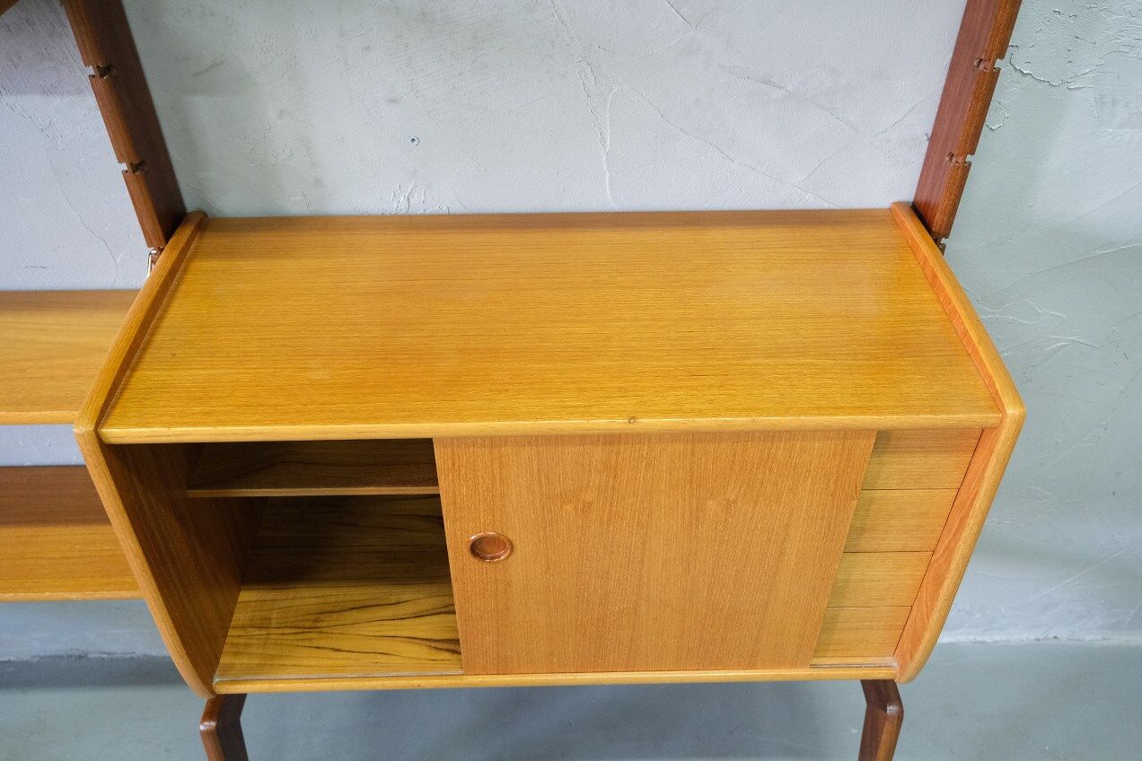 Mid-Century Modular Free-Standing Teak Wall Unit  by John Texmon for Blindheim Mobelfabrik, Norway,