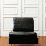 Black faux leather armchair, 1960