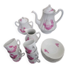 Service à café 6 tasses rose et blanc - les décors de Paris