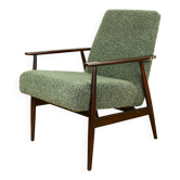 Fauteuil 'Lis', design en bouclés verts des années 1970 par Henryk Lis - 2 pièces disponibles