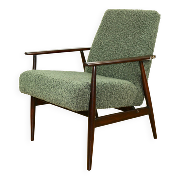 Fauteuil 'Lis', design en bouclés verts des années 1970 par Henryk Lis - 2 pièces disponibles
