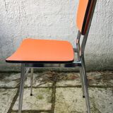 Set of 6 vintage orange formica chairs, 70s