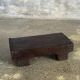 Small stool, black solid teak accent stool wabi-sabi L30 W8.5 H6.