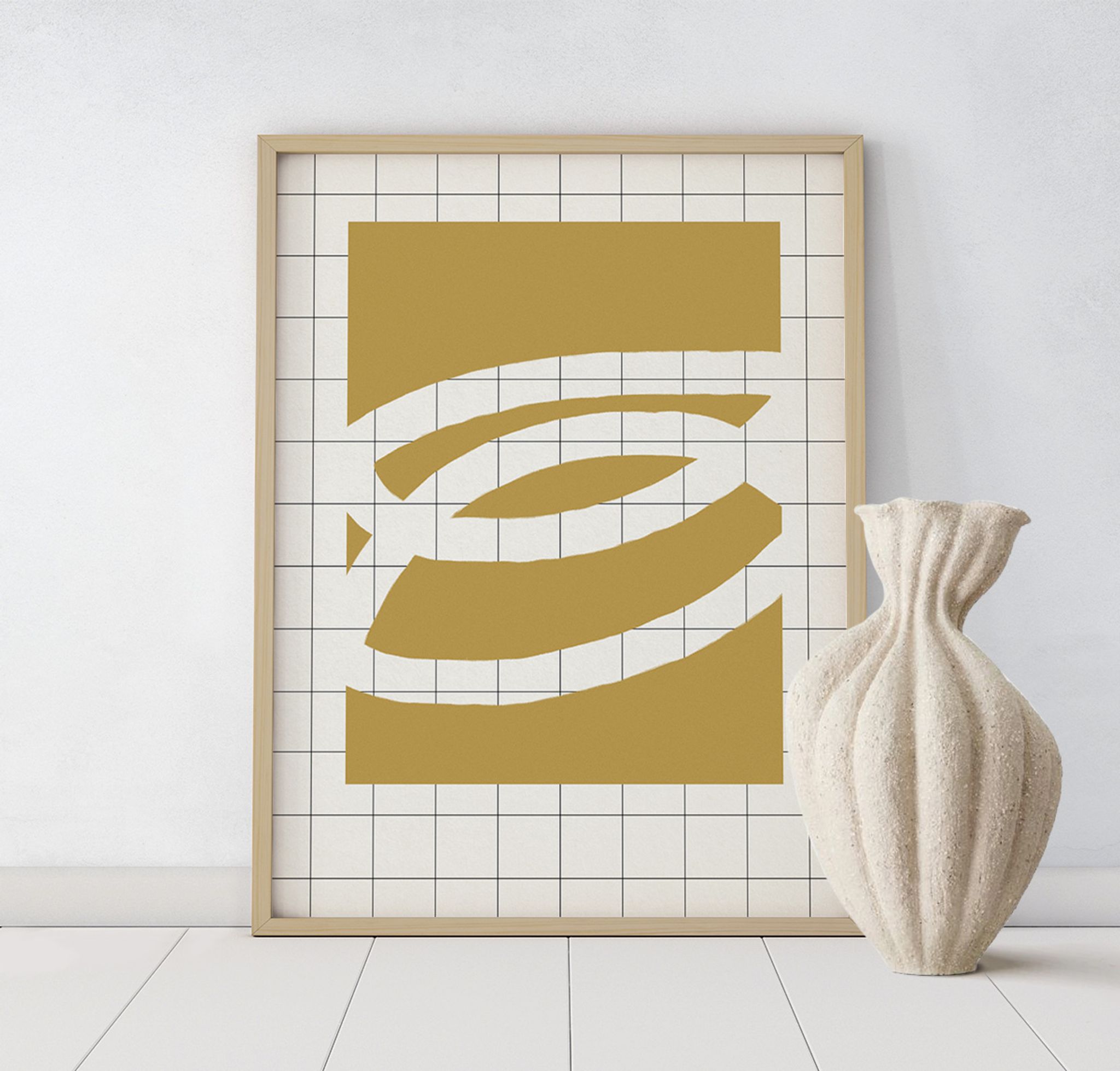 Abstract beige giclee print, 50x70cm