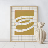 Impression abstraite beige giclée, 50x70cm
