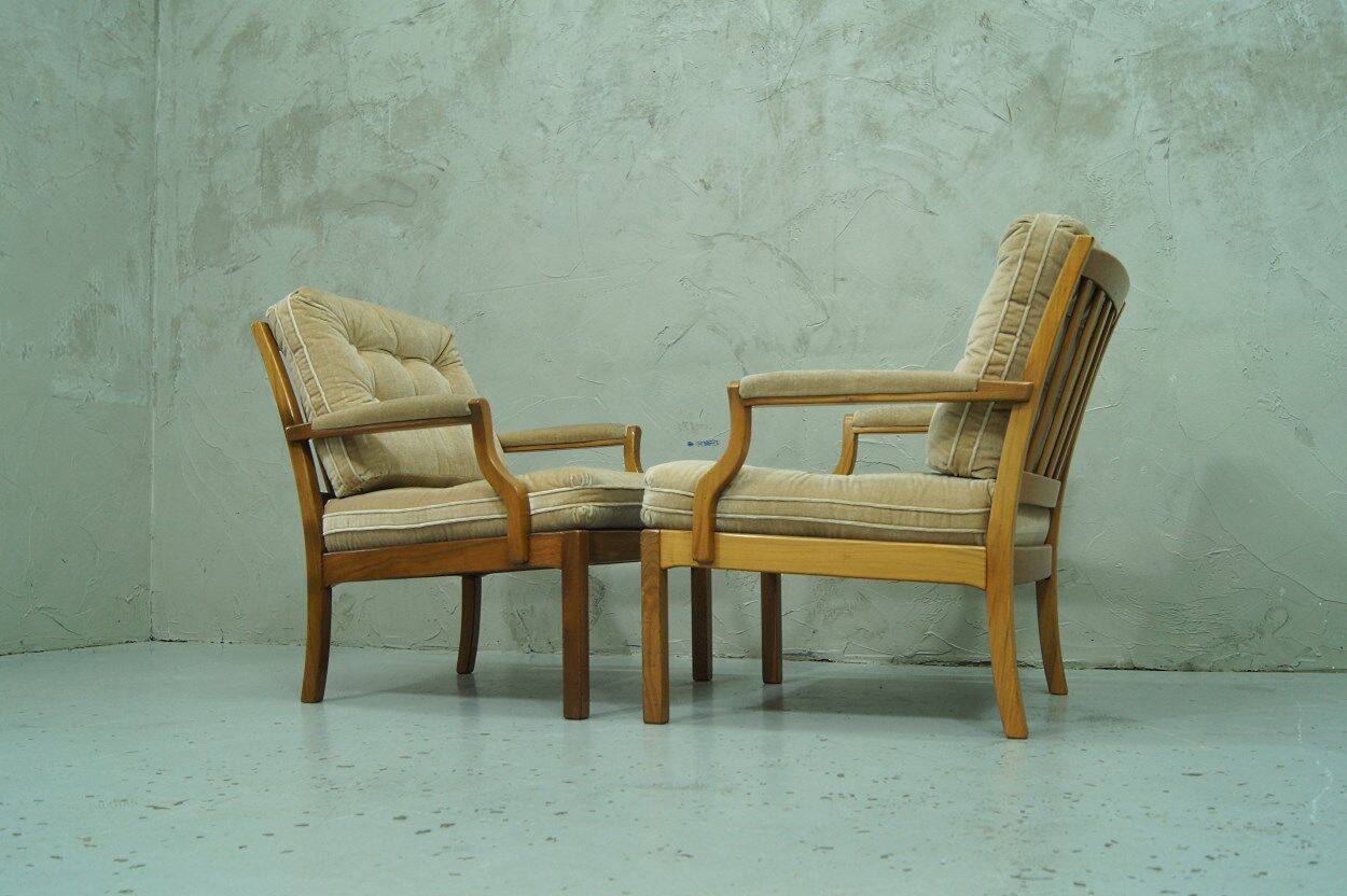 Scandinavian teak & velvet living room set, 1960s
