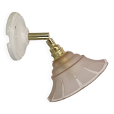 Vintage frosted pink glass wall lamp shade