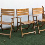 4 vintage folding garden armchairs – French work 1970-80