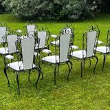 Wrought iron garden set attributed to René Drouet 1940
