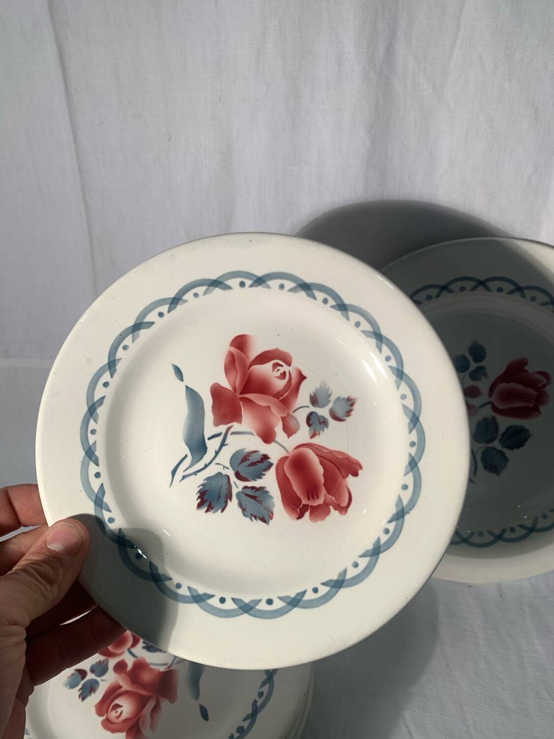 Art Deco service, Digoin Sarreguemines model, canes