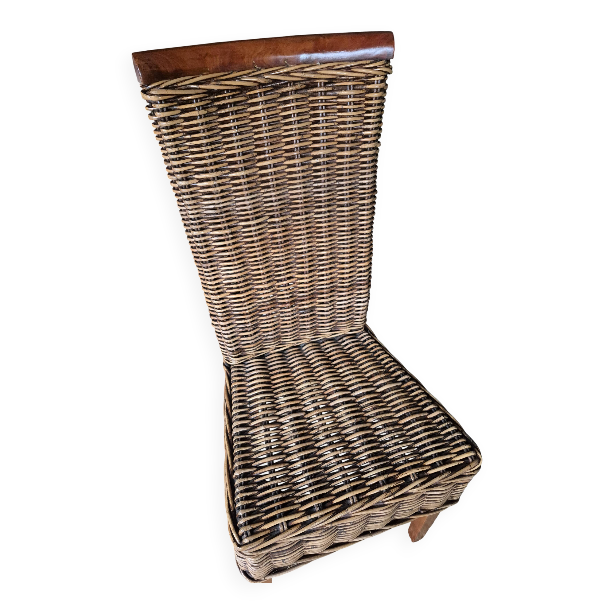 Wood and rattan chair
