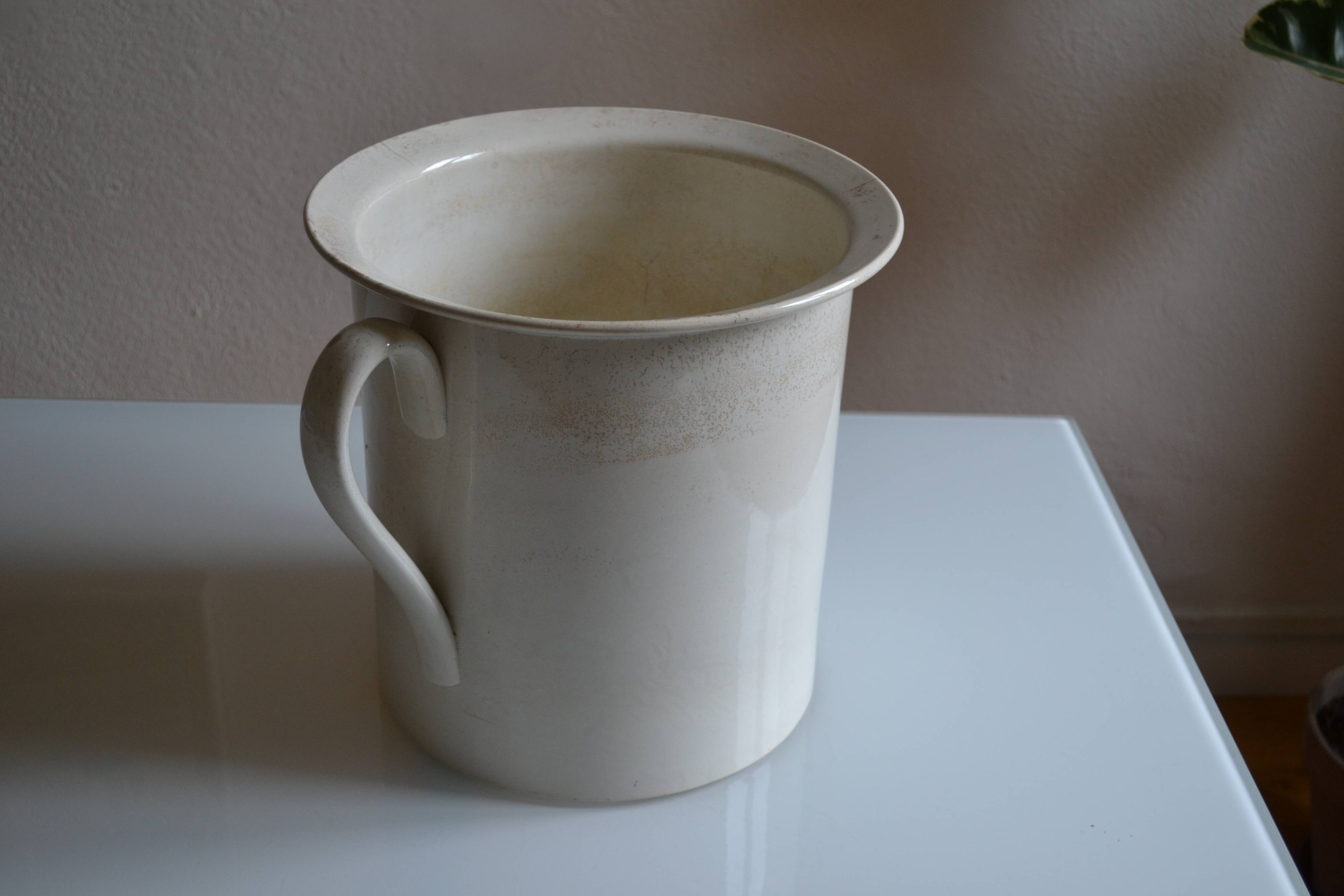 Very large old earthenware pot from Sarreguemines