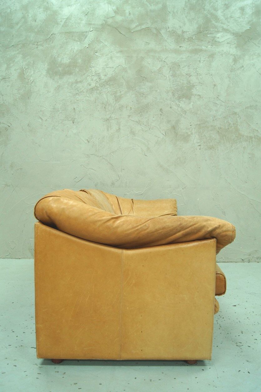 Swedish aniline leather sofa from IRE AB Skillingaryd Mobel, 1970s