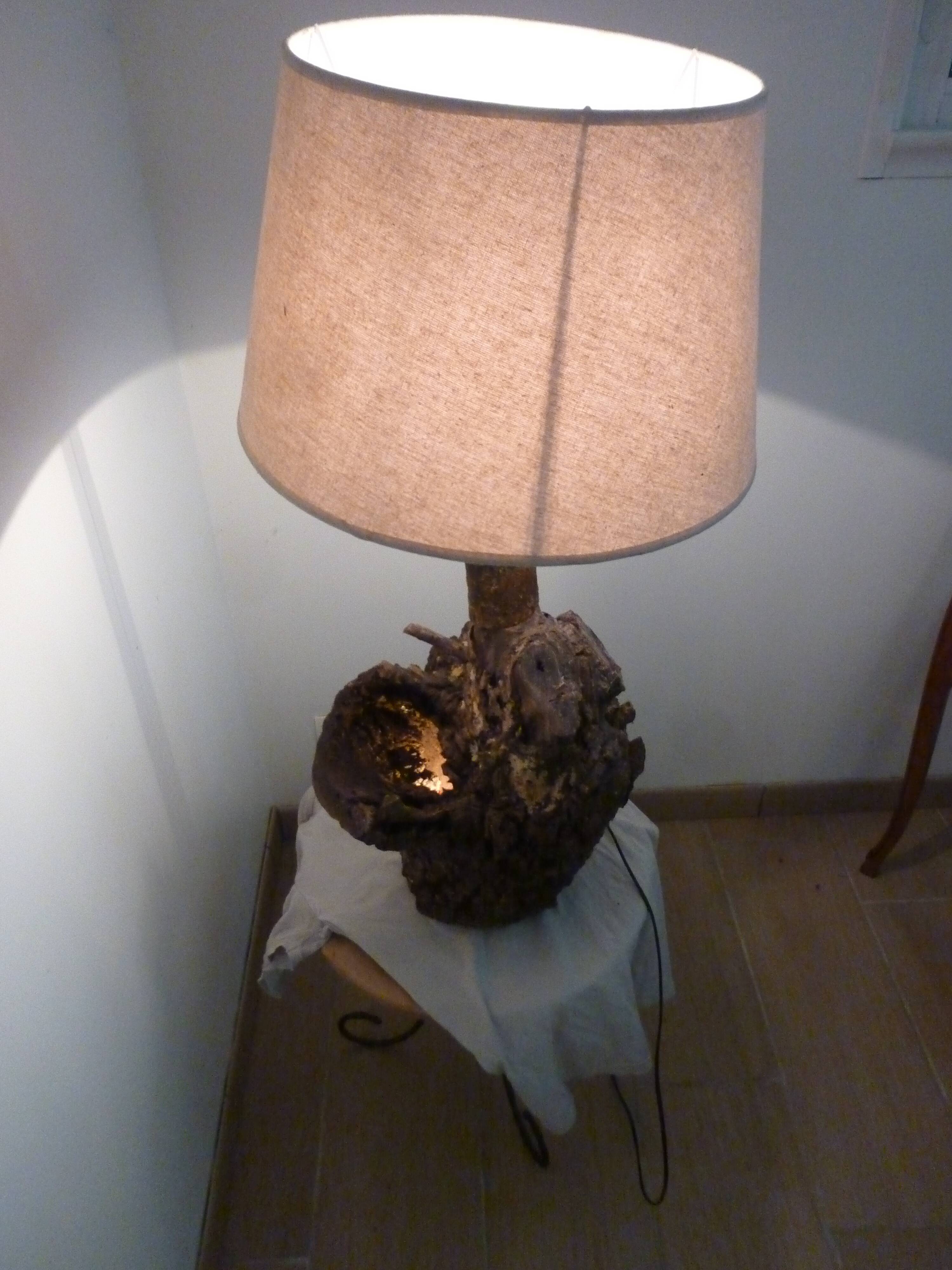 Brutalist turned wood lamp