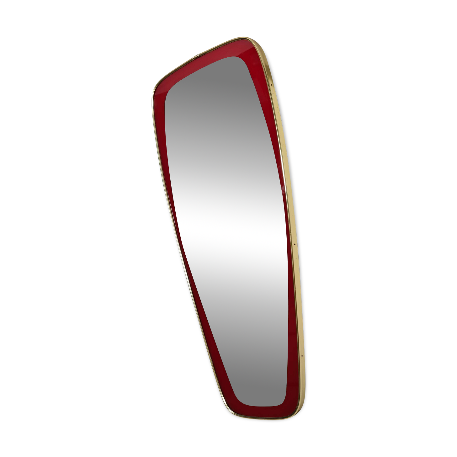 Design Mirror 1950s Freeform Wall Mirror Gold Rim