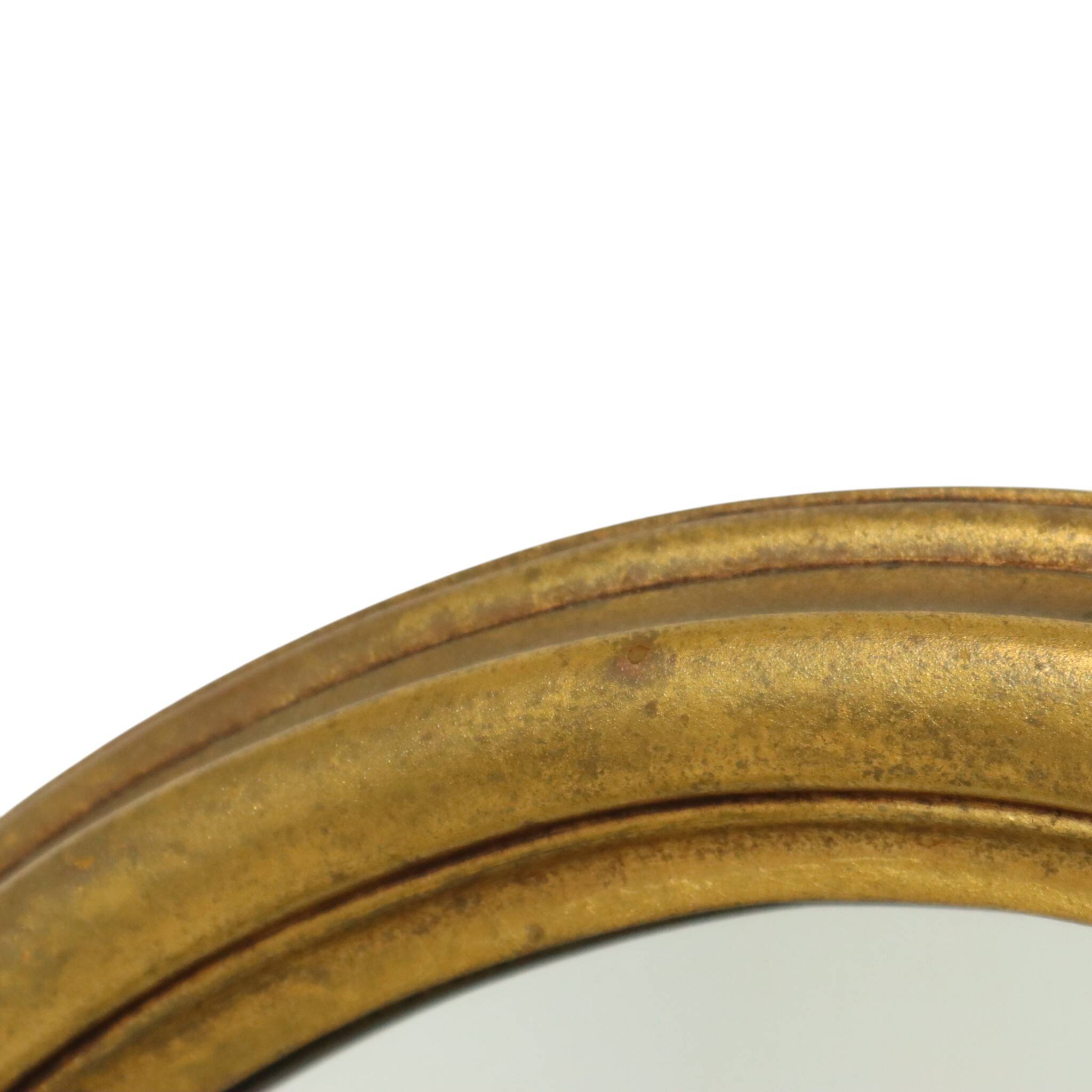 Pair of Oval Gold-Leaf Mirrors, France, 20th Century
