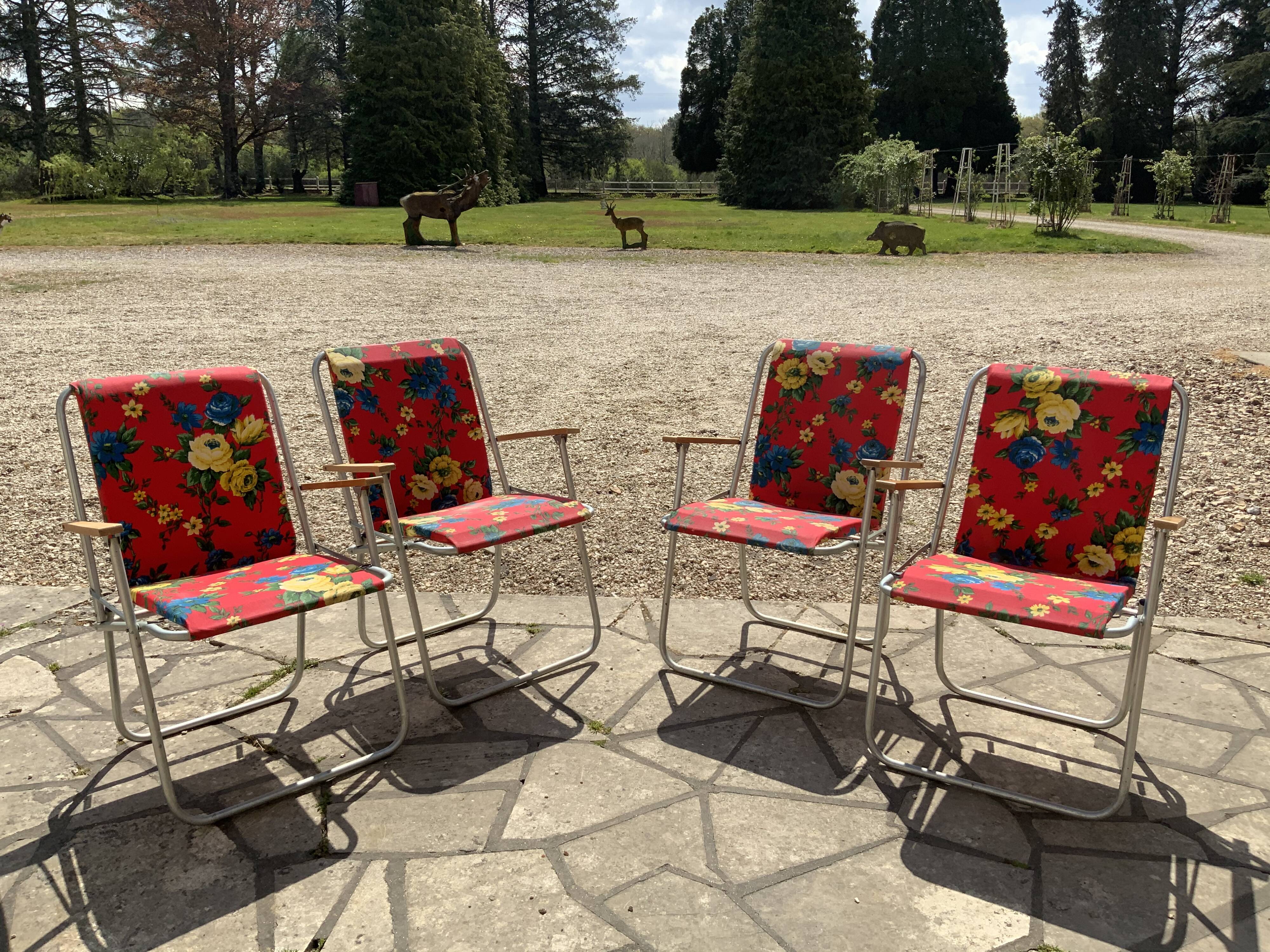 Fauteuils de jardin pliants vintage