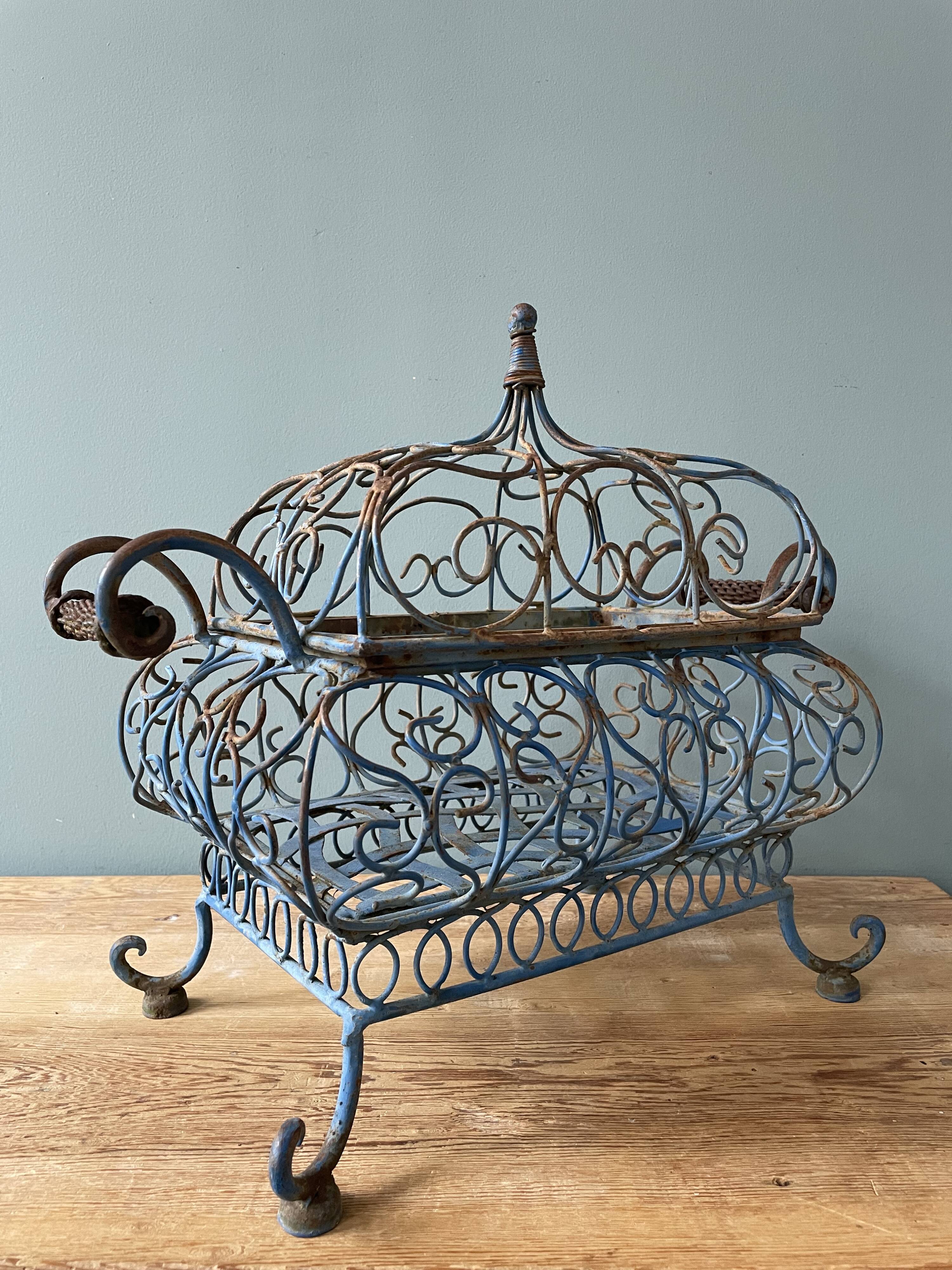 Decorative wrought iron basket