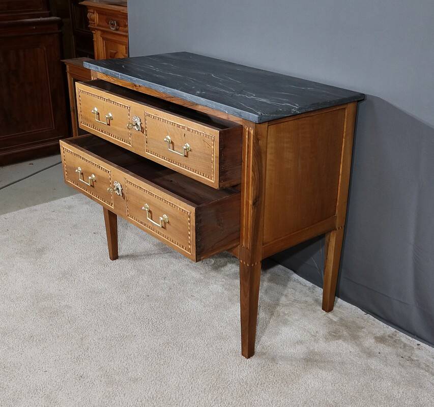 Small regional walnut commode, louis xvi style – early 19th century